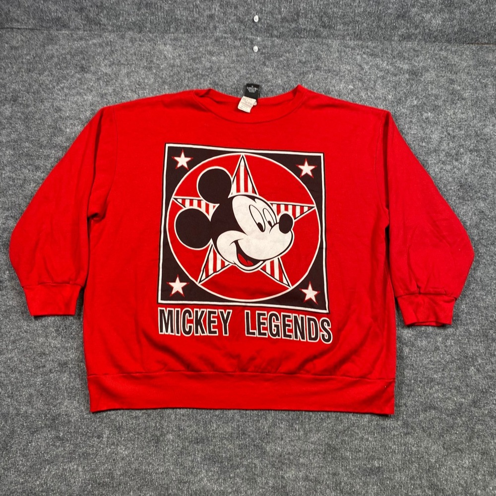 Mickey Unlimited Red Mickey‎ Legends Graphic Crewneck Sweatshirt Mens 2XL USA